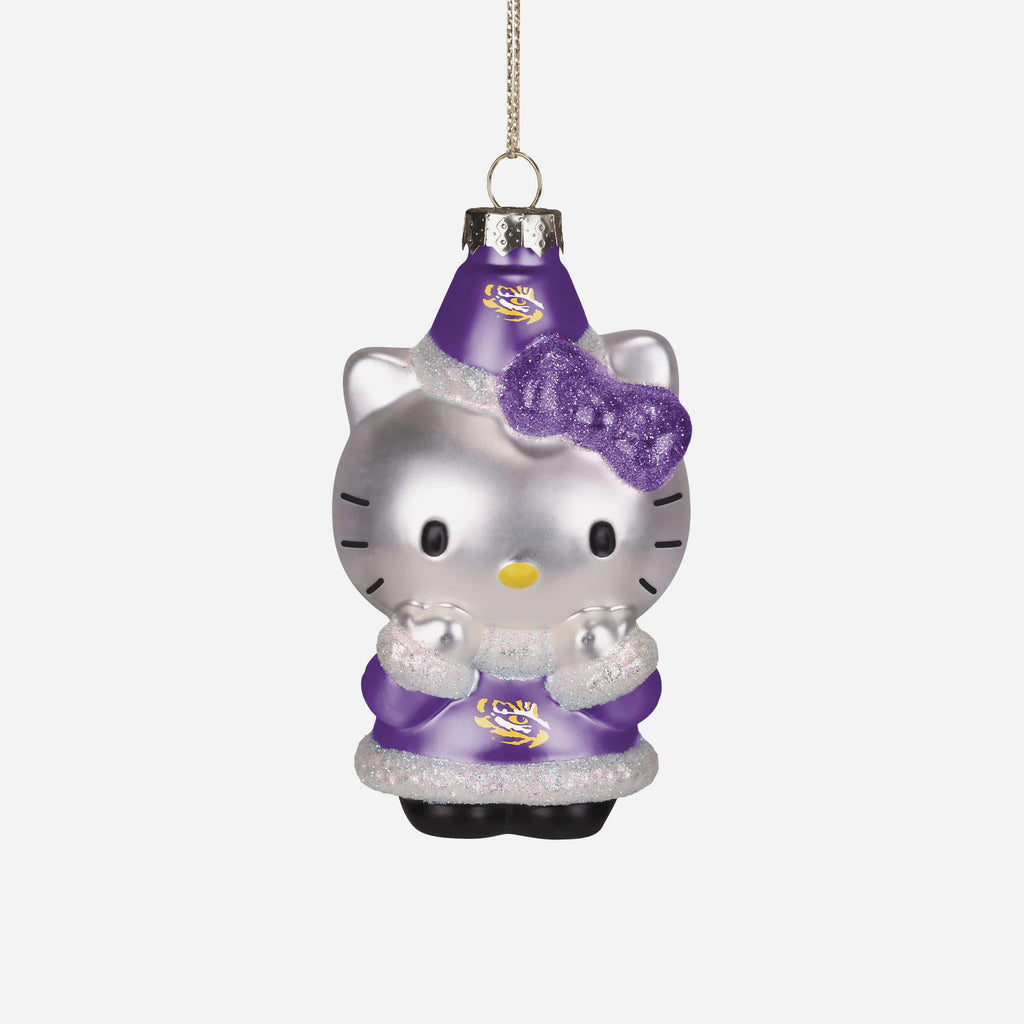LSU Tigers Hello Kitty® Glitter Ornament FOCO - FOCO.com