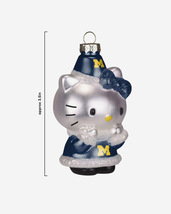 Michigan Wolverines Hello Kitty® Glitter Ornament FOCO - FOCO.com