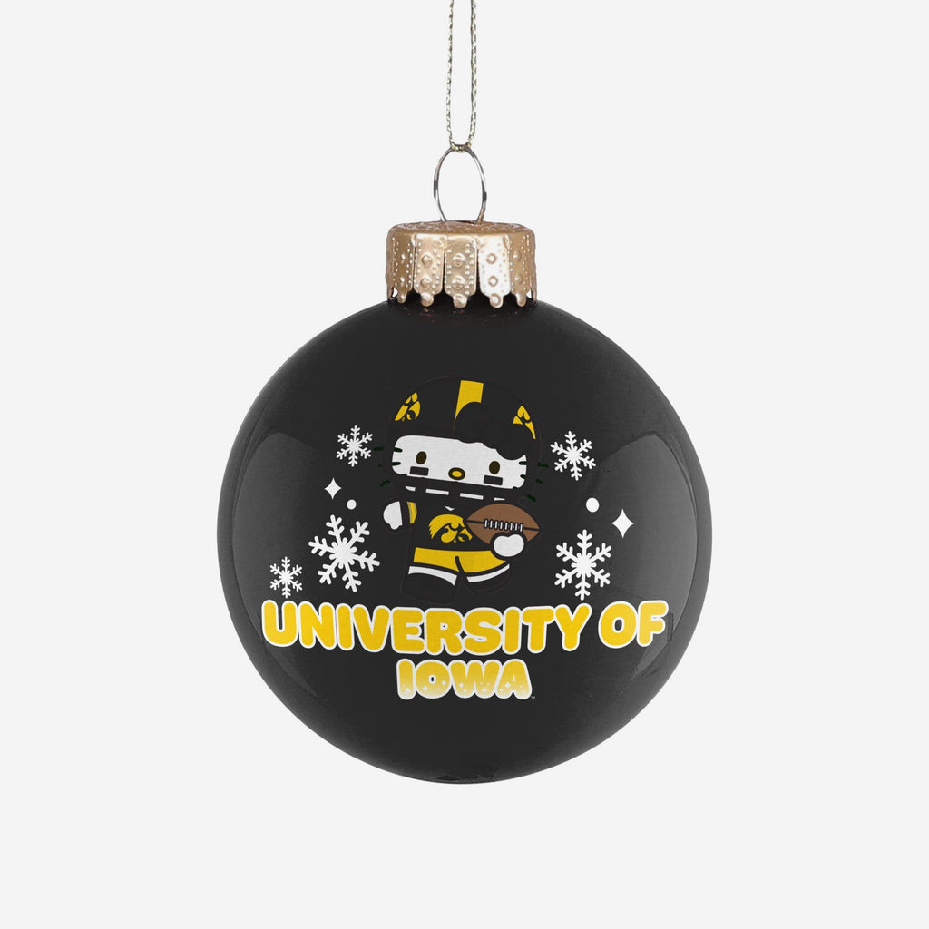 Iowa Hawkeyes Hello Kitty® Glass Ball Ornament FOCO - FOCO.com