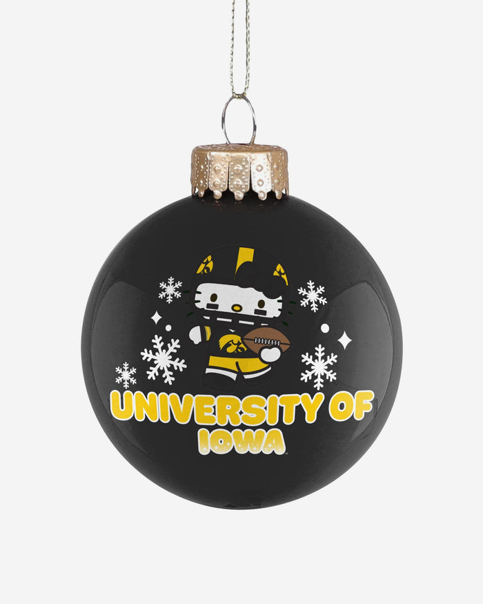 Iowa Hawkeyes Hello Kitty® Glass Ball Ornament FOCO - FOCO.com