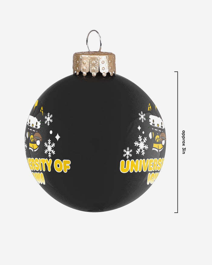 Iowa Hawkeyes Hello Kitty® Glass Ball Ornament FOCO - FOCO.com