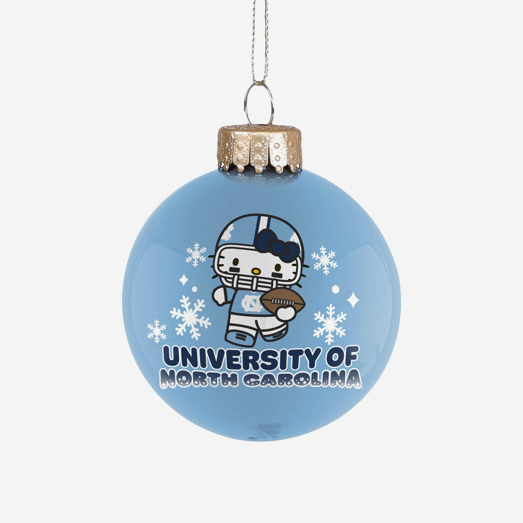 North Carolina Tar Heels Hello Kitty® Glass Ball Ornament FOCO - FOCO.com