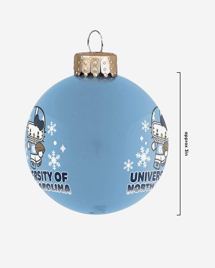 North Carolina Tar Heels Hello Kitty® Glass Ball Ornament FOCO - FOCO.com