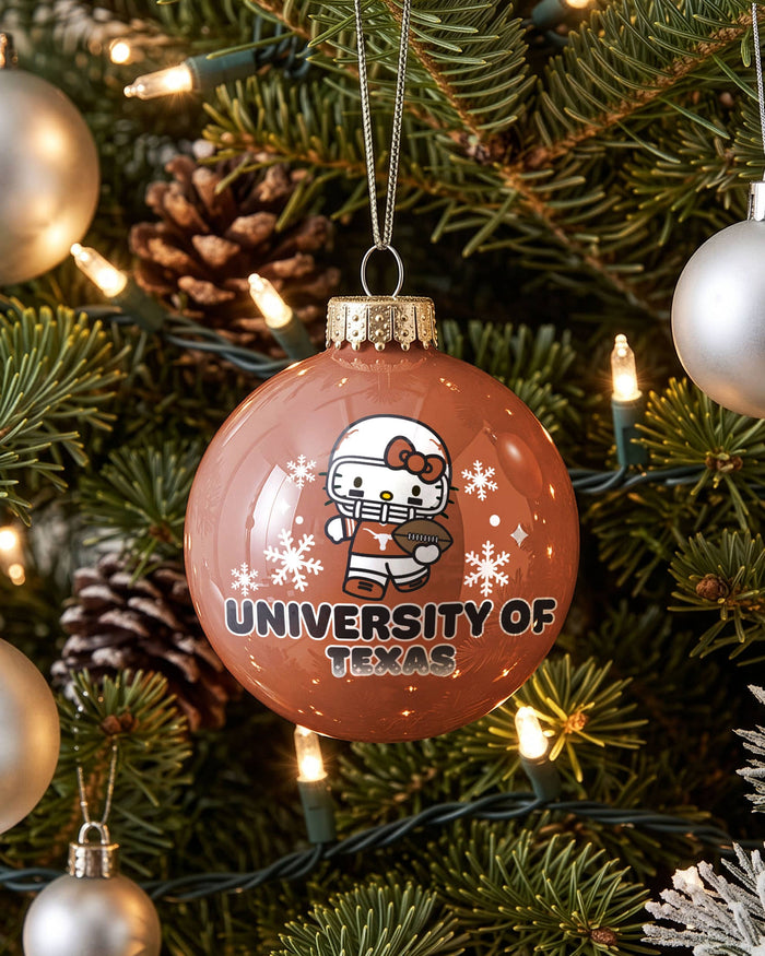 Texas Longhorns Hello Kitty® Glass Ball Ornament FOCO - FOCO.com