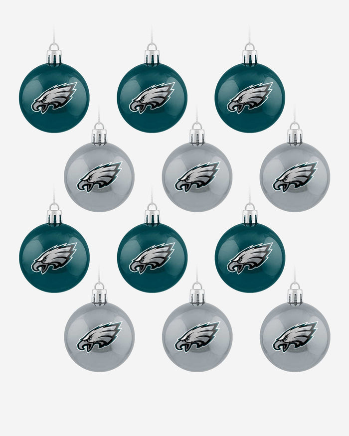 Philadelphia Eagles Super Bowl LIX Champions 12 Pack Plastic Ball Ornament Set FOCO - FOCO.com