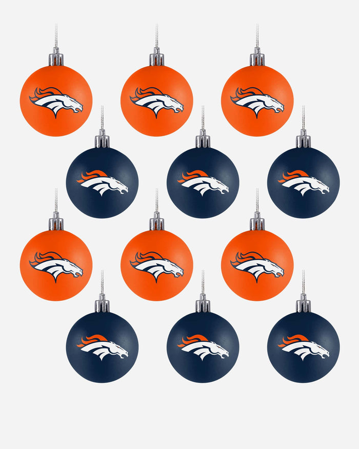 Denver Broncos 12 Pack Ball Ornament Set FOCO - FOCO.com