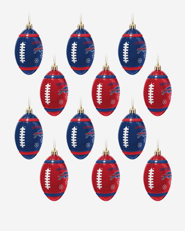 Buffalo Bills 12 Pack Football Ornament Set FOCO - FOCO.com