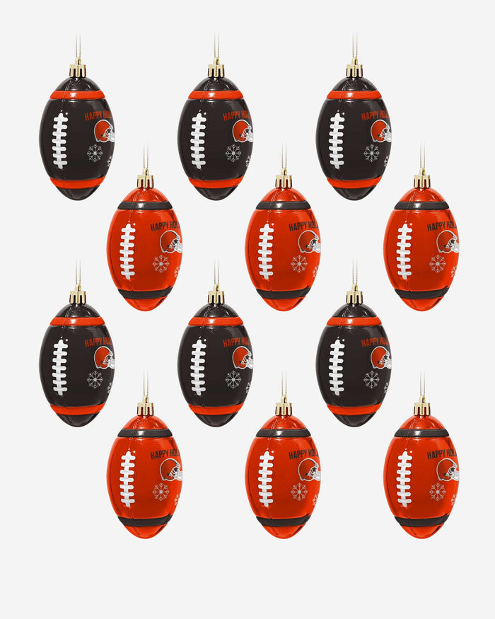 Cleveland Browns 12 Pack Football Ornament Set FOCO - FOCO.com