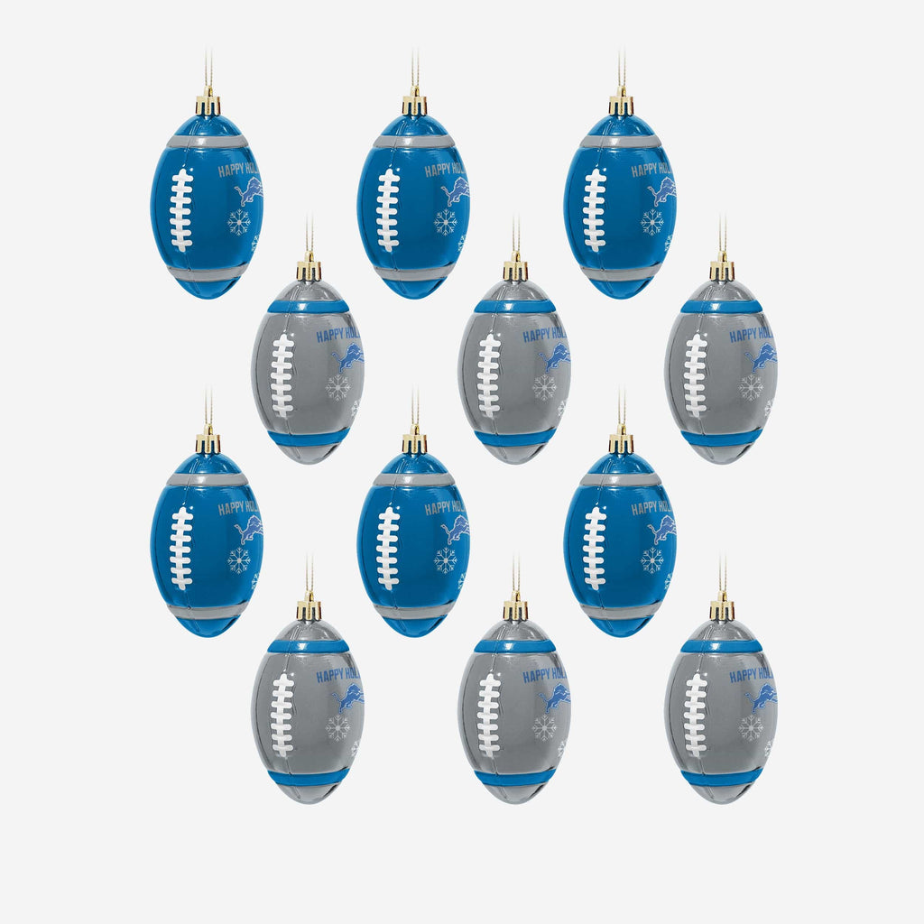 Detroit Lions 12 Pack Football Ornament Set FOCO - FOCO.com