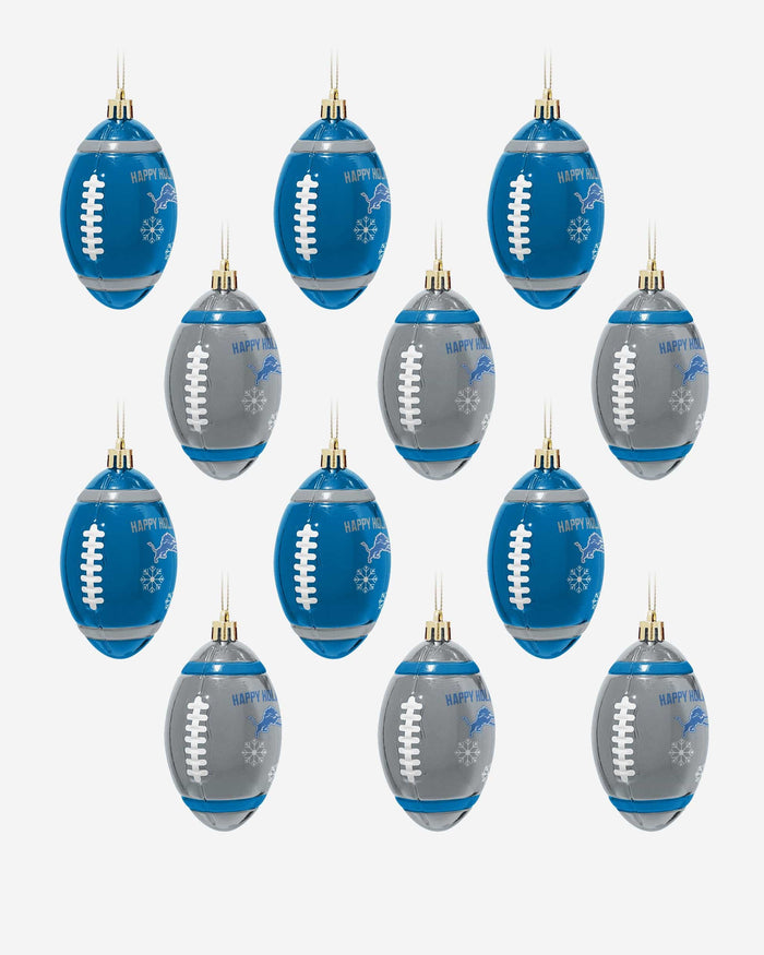 Detroit Lions 12 Pack Football Ornament Set FOCO - FOCO.com