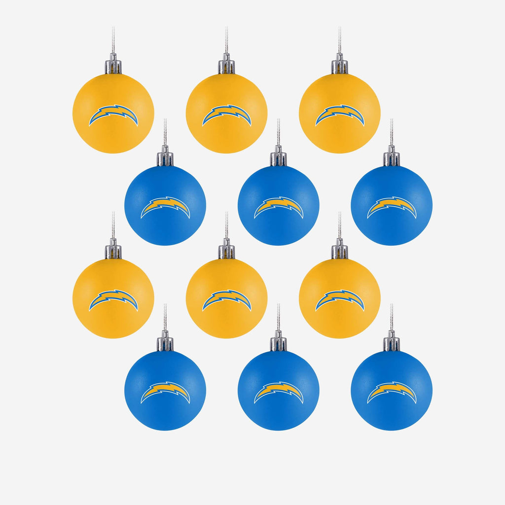 Los Angeles Chargers 12 Pack Ball Ornament Set FOCO - FOCO.com