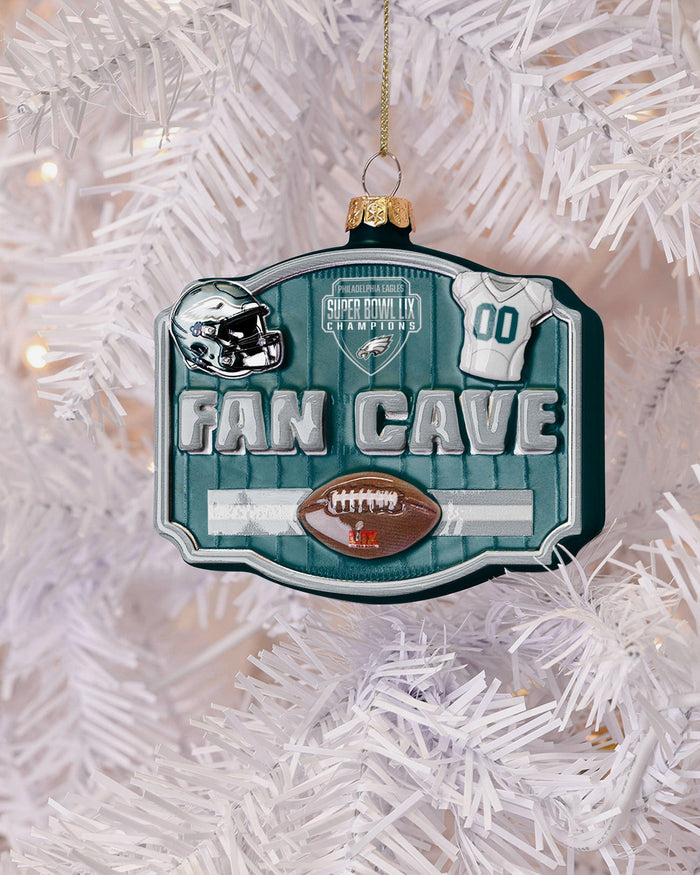 Philadelphia Eagles Super Bowl LIX Champions Blown Glass Fancave Ornament FOCO - FOCO.com