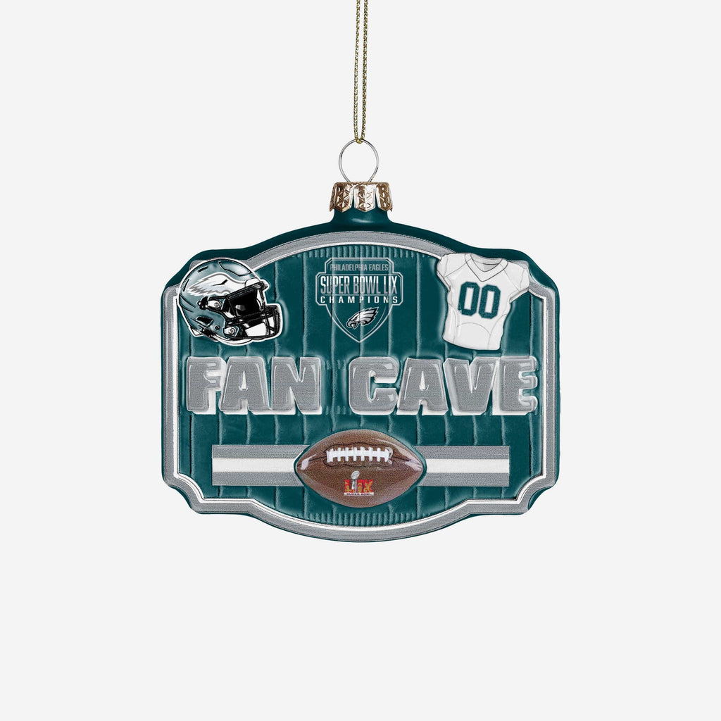 Philadelphia Eagles Super Bowl LIX Champions Blown Glass Fancave Ornament FOCO - FOCO.com