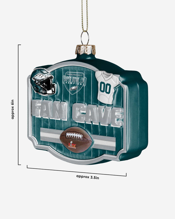 Philadelphia Eagles Super Bowl LIX Champions Blown Glass Fancave Ornament FOCO - FOCO.com