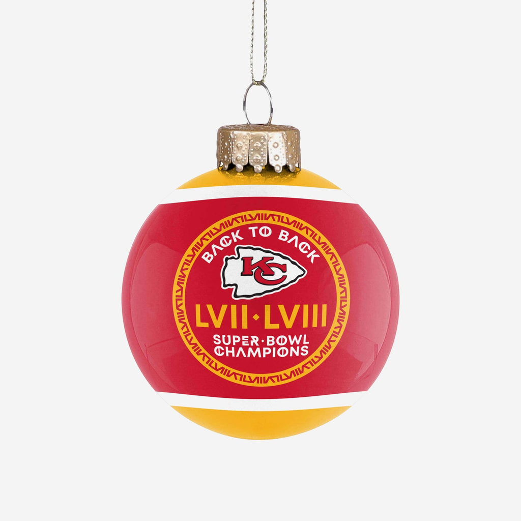 Kansas City Chiefs Super Bowl LVIII Champions Glass Ball Ornament FOCO - FOCO.com