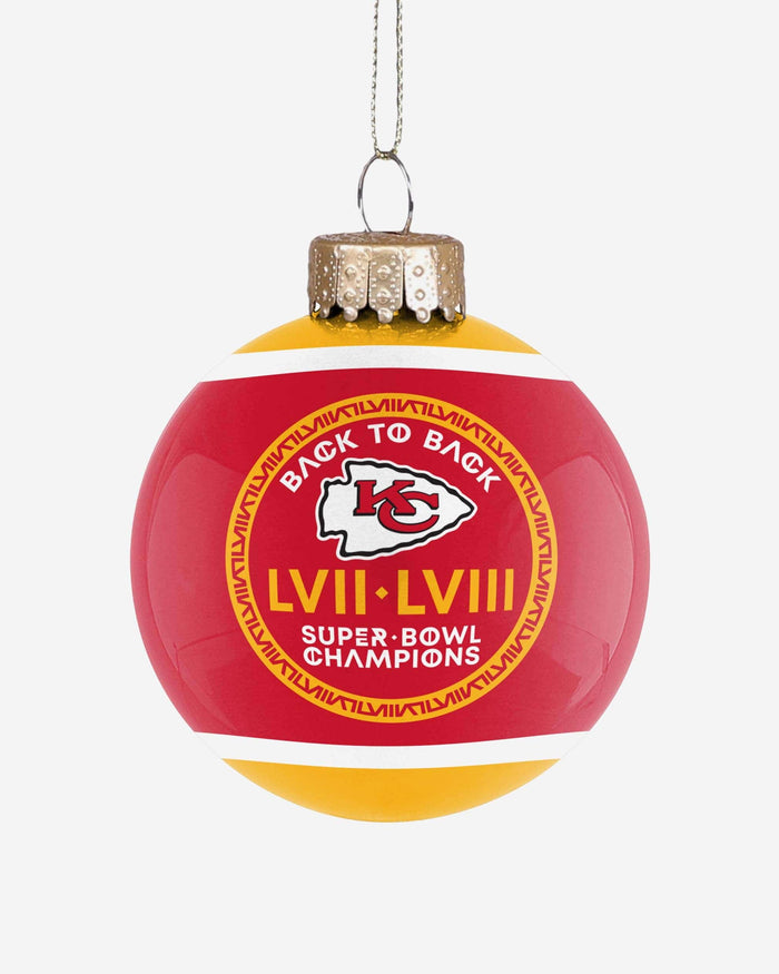 Kansas City Chiefs Super Bowl LVIII Champions Glass Ball Ornament FOCO - FOCO.com