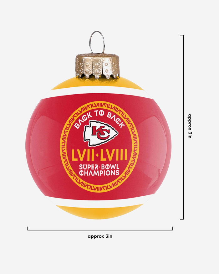 Kansas City Chiefs Super Bowl LVIII Champions Glass Ball Ornament FOCO - FOCO.com