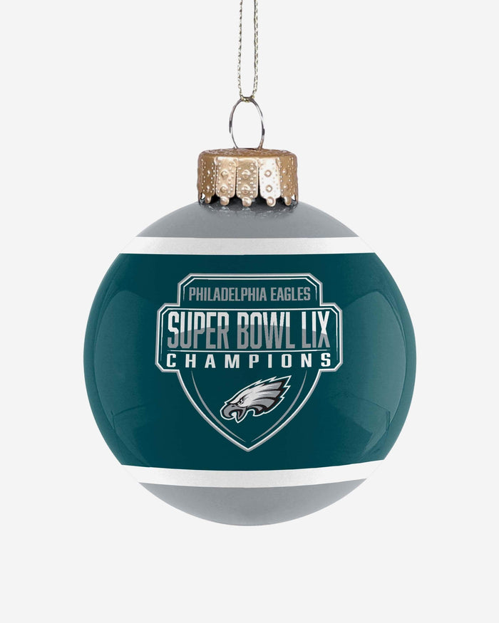 Philadelphia Eagles Super Bowl LIX Champions Glass Ball Ornament FOCO - FOCO.com