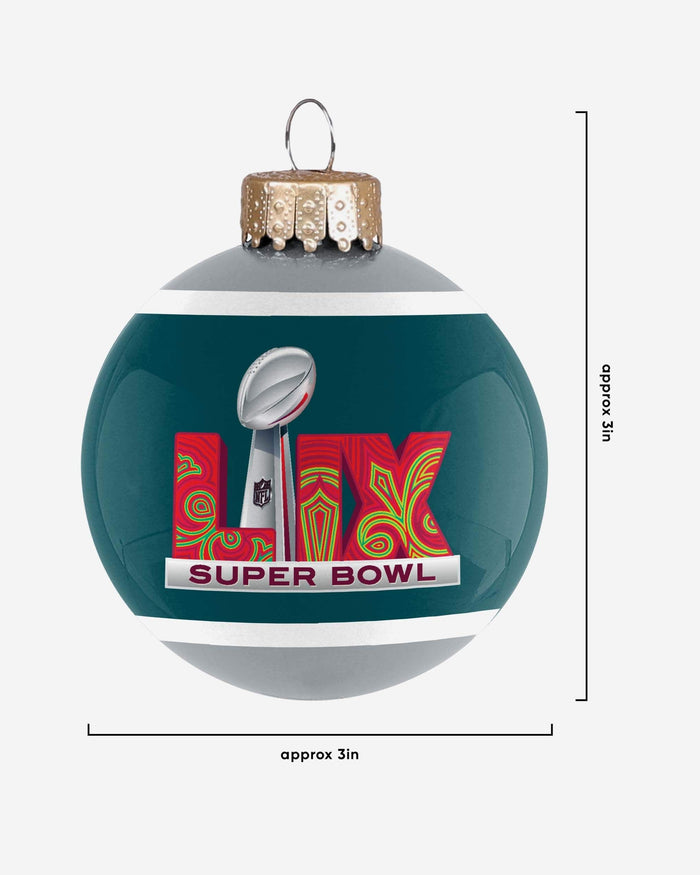 Philadelphia Eagles Super Bowl LIX Champions Glass Ball Ornament FOCO - FOCO.com