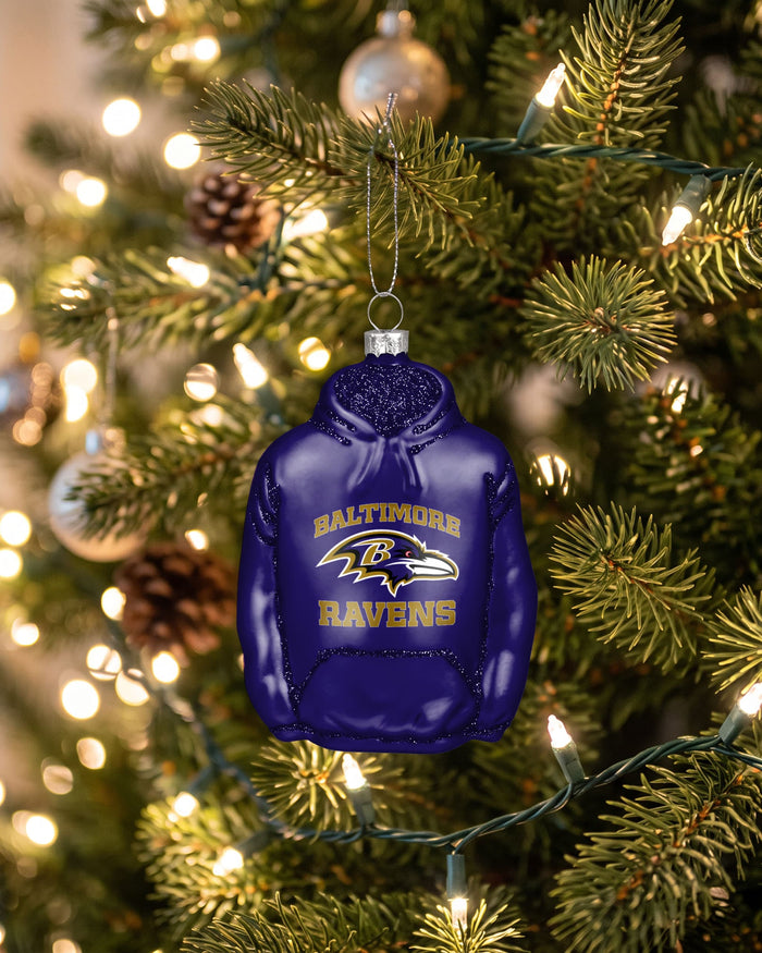 Baltimore Ravens Glitter Hoodie Ornament FOCO - FOCO.com