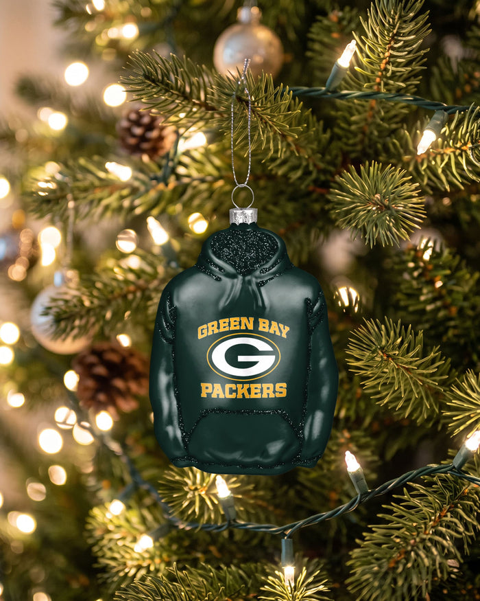 Green Bay Packers Glitter Hoodie Ornament FOCO - FOCO.com