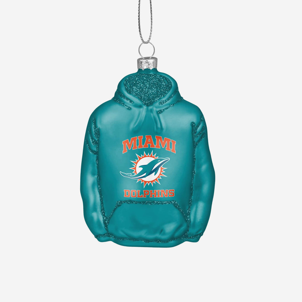 Miami Dolphins Glitter Hoodie Ornament FOCO - FOCO.com