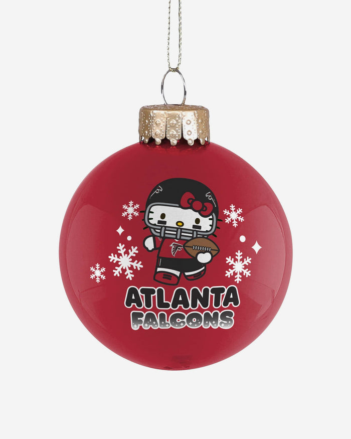 Atlanta Falcons Hello Kitty® Glass Ball Ornament FOCO - FOCO.com