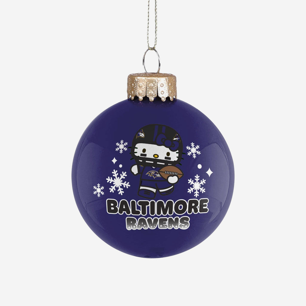 Baltimore Ravens Hello Kitty® Glass Ball Ornament FOCO - FOCO.com