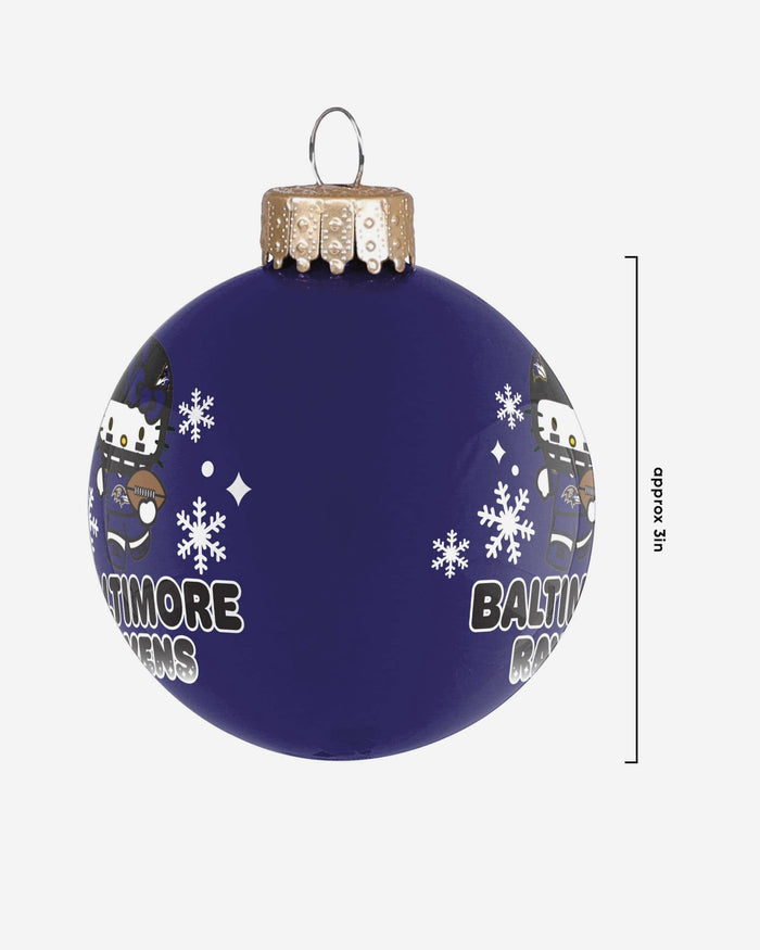 Baltimore Ravens Hello Kitty® Glass Ball Ornament FOCO - FOCO.com