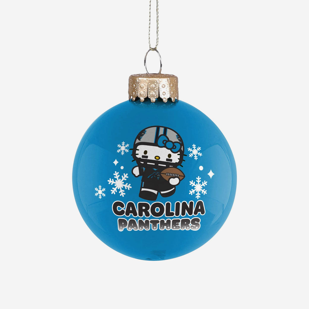 Carolina Panthers Hello Kitty® Glass Ball Ornament FOCO - FOCO.com