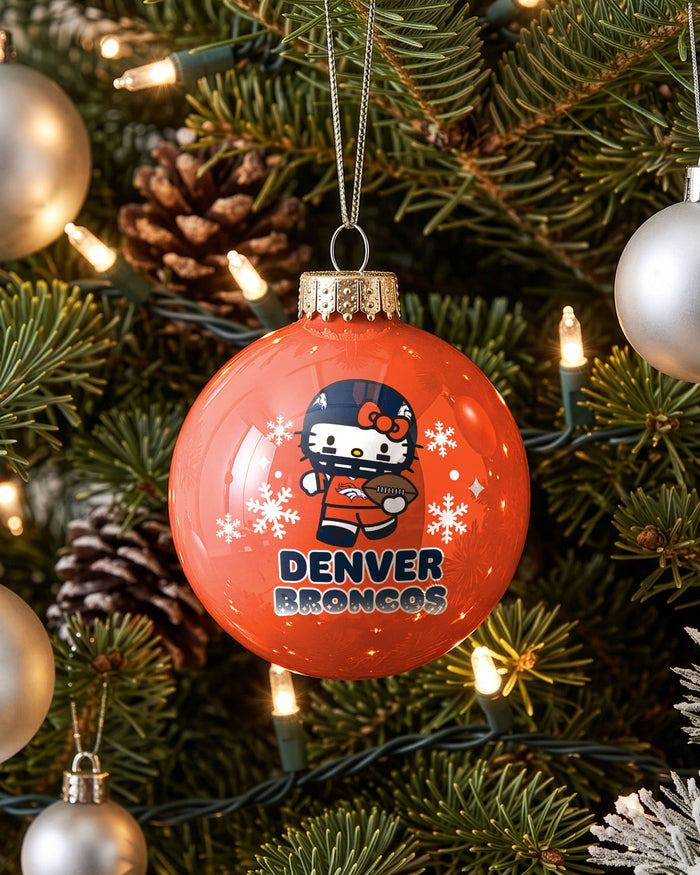 Denver Broncos Hello Kitty® Glass Ball Ornament FOCO - FOCO.com