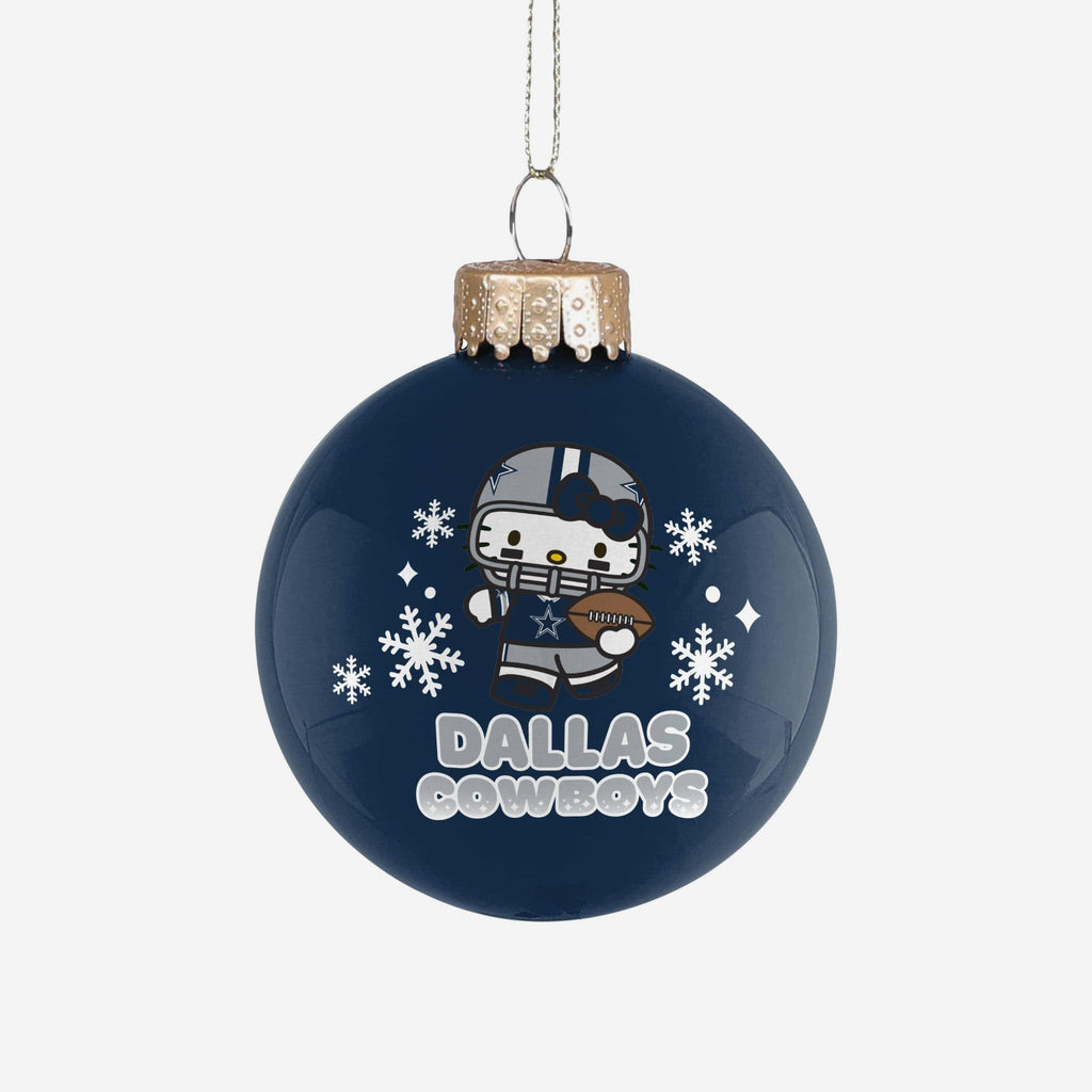 Dallas Cowboys Hello Kitty® Glass Ball Ornament FOCO - FOCO.com