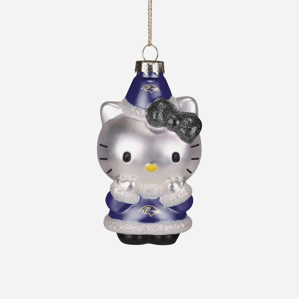 Baltimore Ravens Hello Kitty® Glitter Ornament FOCO - FOCO.com