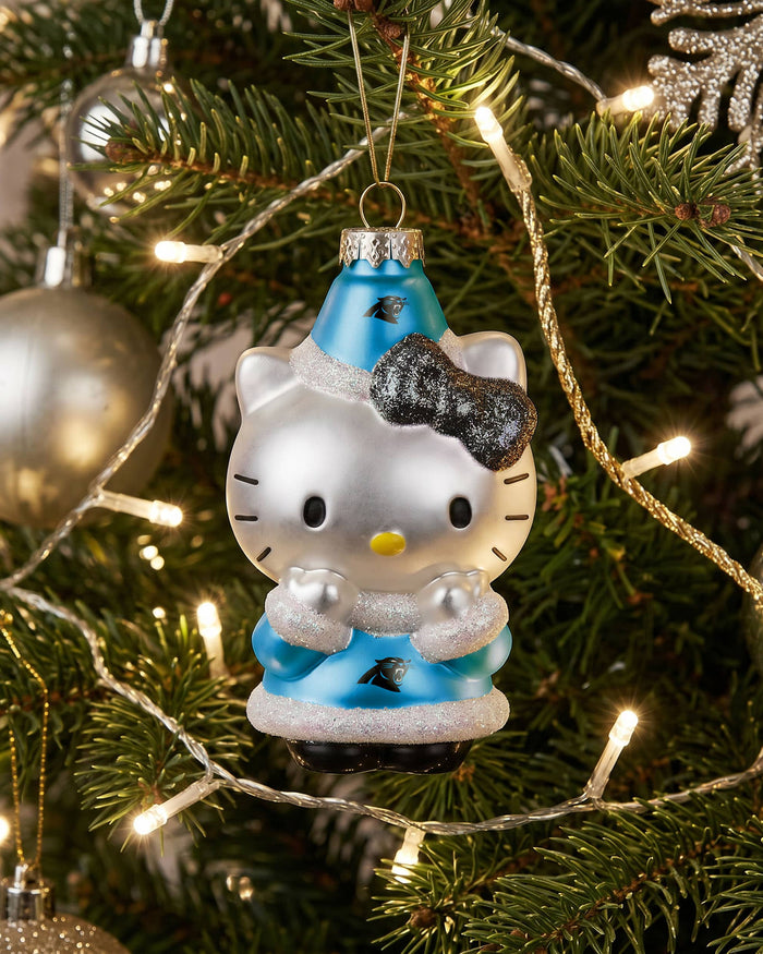 Carolina Panthers Hello Kitty® Glitter Ornament FOCO - FOCO.com