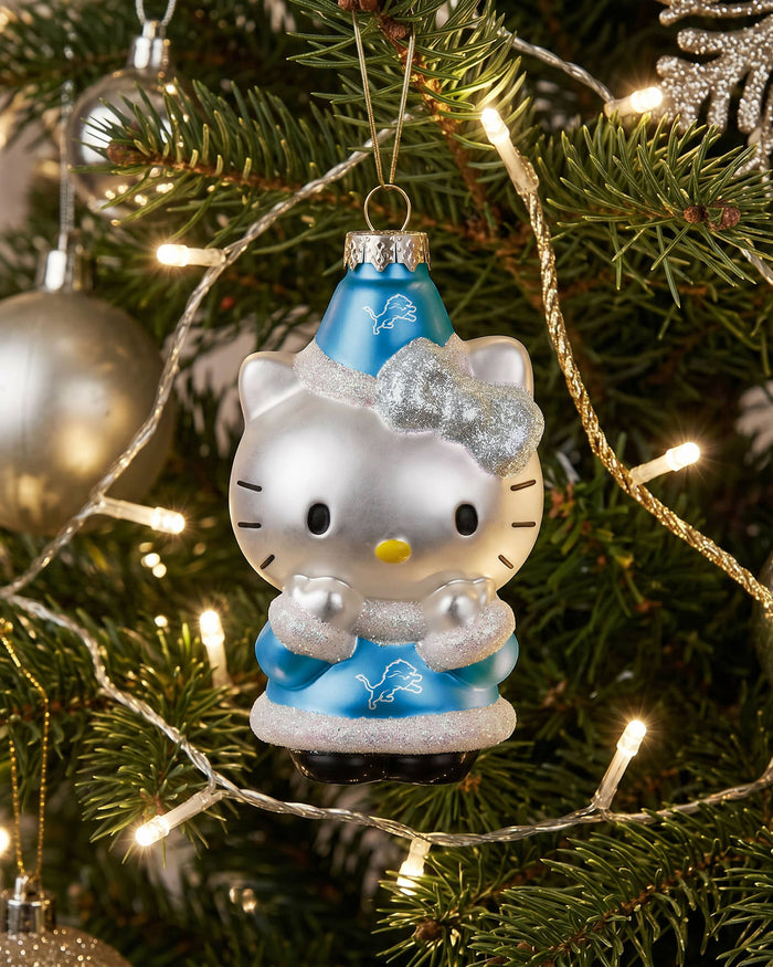 Detroit Lions Hello Kitty® Glitter Ornament FOCO - FOCO.com