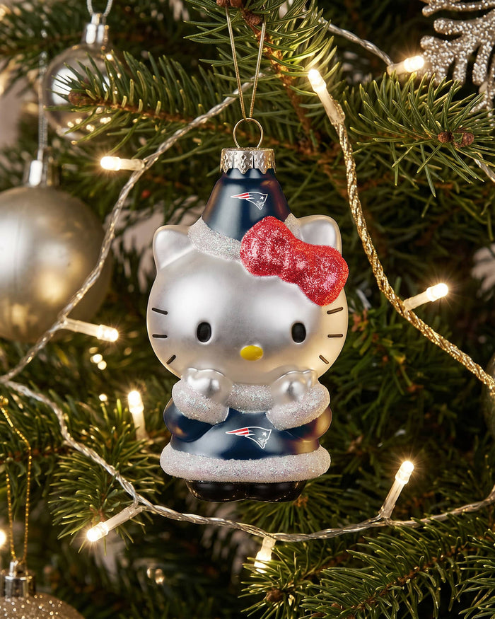 New England Patriots Hello Kitty® Glitter Ornament FOCO - FOCO.com