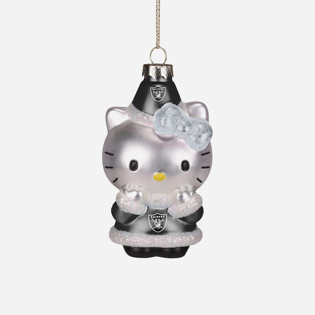 Las Vegas Raiders Hello Kitty® Glitter Ornament FOCO - FOCO.com