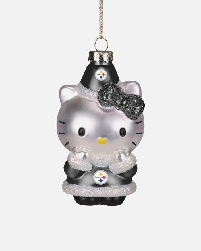 Pittsburgh Steelers Hello Kitty® Glitter Ornament FOCO - FOCO.com