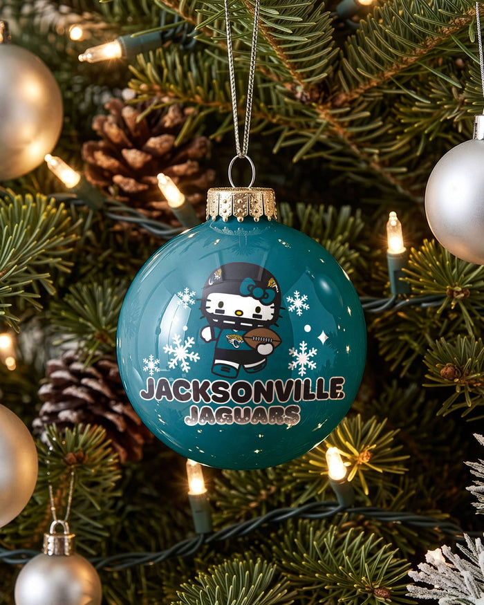 Jacksonville Jaguars Hello Kitty® Glass Ball Ornament FOCO - FOCO.com