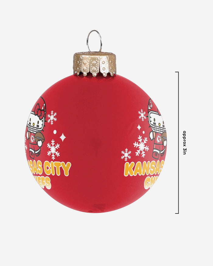 Kansas City Chiefs Hello Kitty® Glass Ball Ornament FOCO - FOCO.com