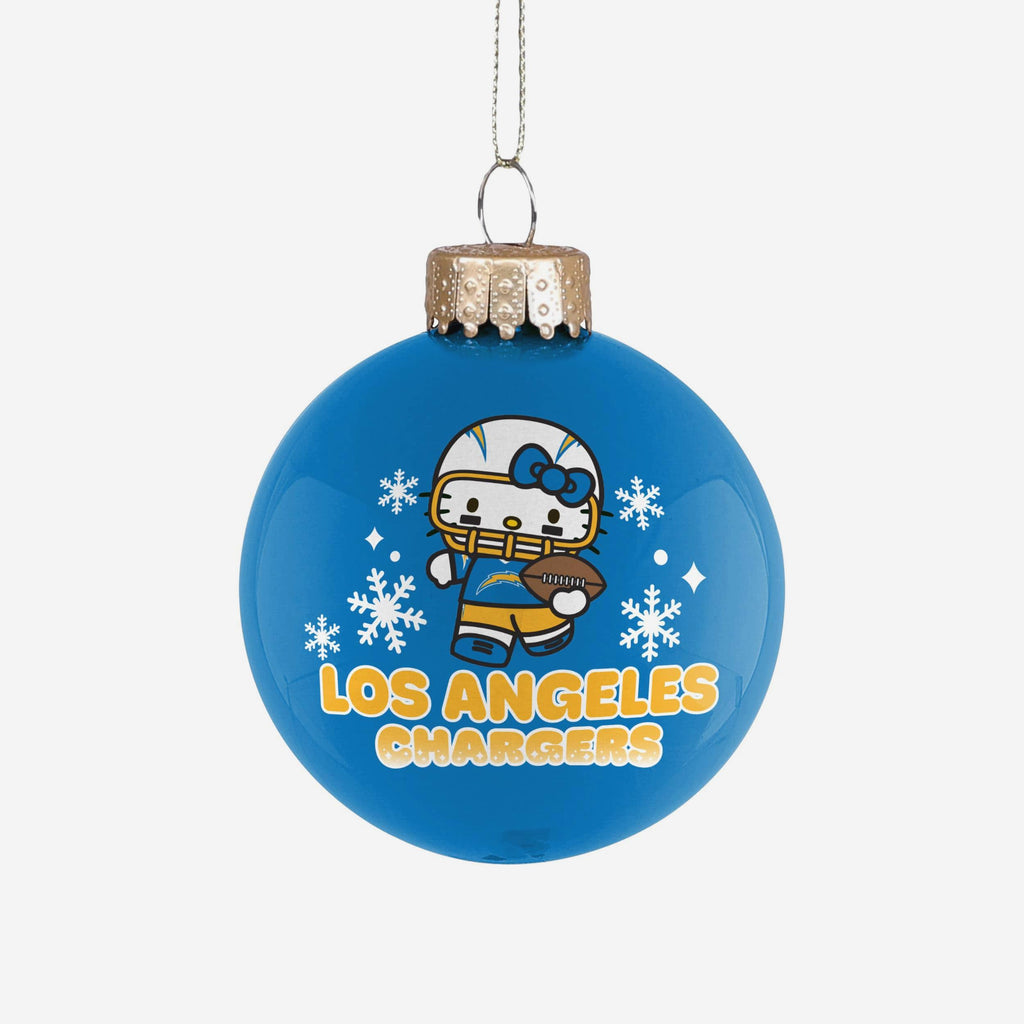 Los Angeles Chargers Hello Kitty® Glass Ball Ornament FOCO - FOCO.com