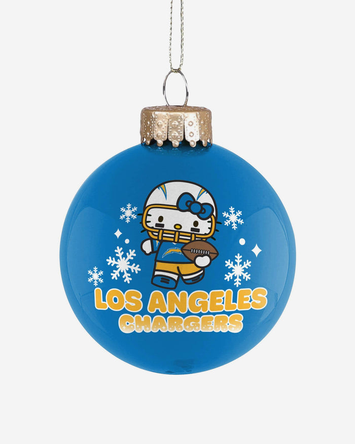 Los Angeles Chargers Hello Kitty® Glass Ball Ornament FOCO - FOCO.com