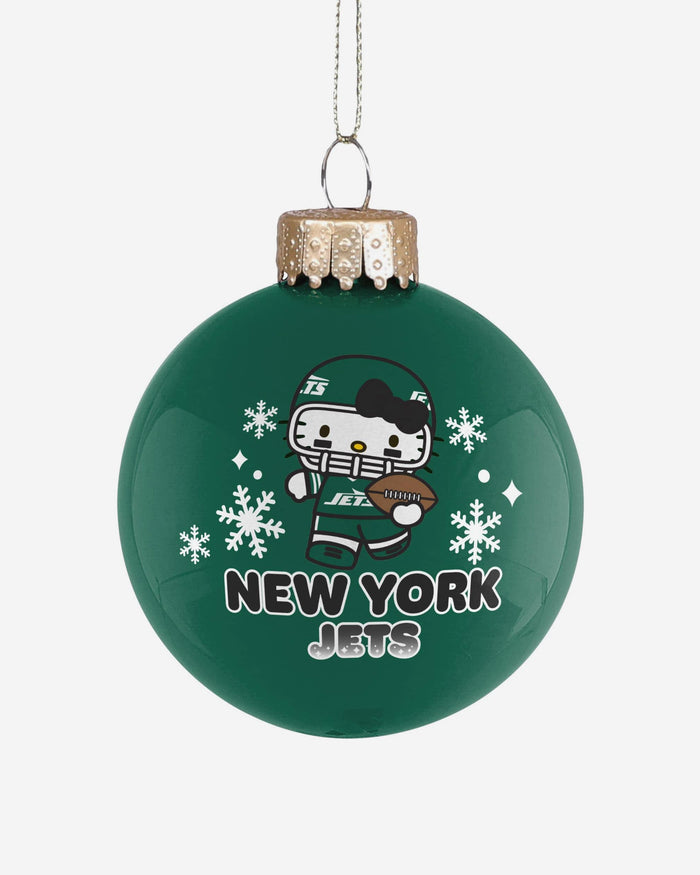 New York Jets Hello Kitty® Glass Ball Ornament FOCO - FOCO.com