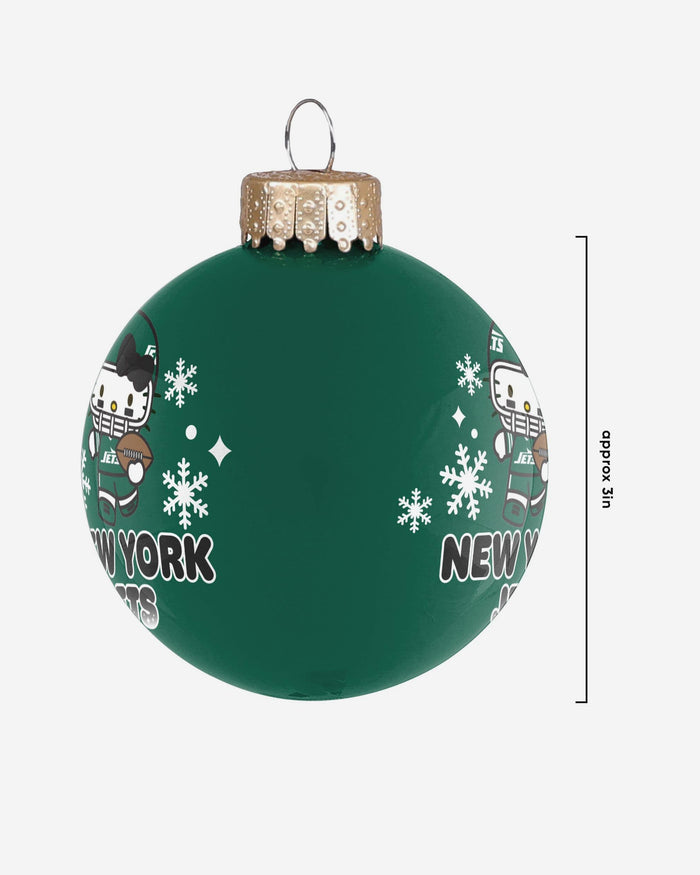 New York Jets Hello Kitty® Glass Ball Ornament FOCO - FOCO.com