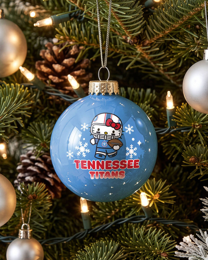 Tennessee Titans Hello Kitty® Glass Ball Ornament FOCO - FOCO.com