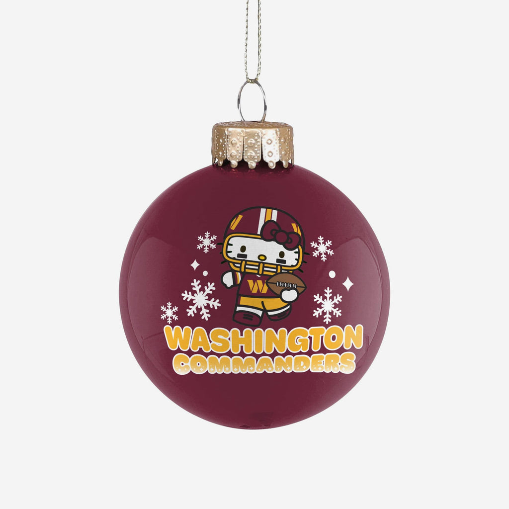 Washington Commanders Hello Kitty® Glass Ball Ornament FOCO - FOCO.com