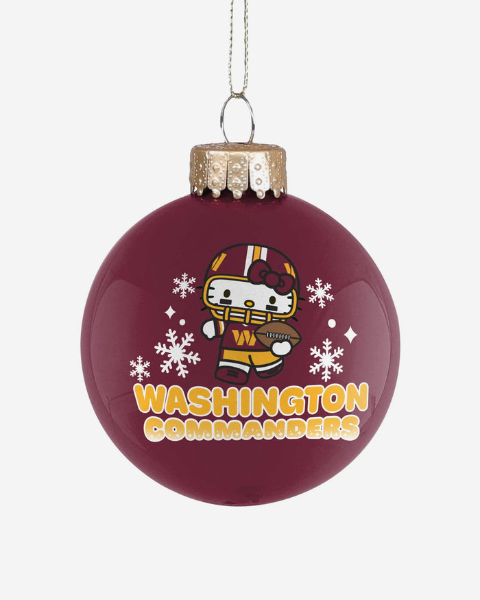 Washington Commanders Hello Kitty® Glass Ball Ornament FOCO - FOCO.com