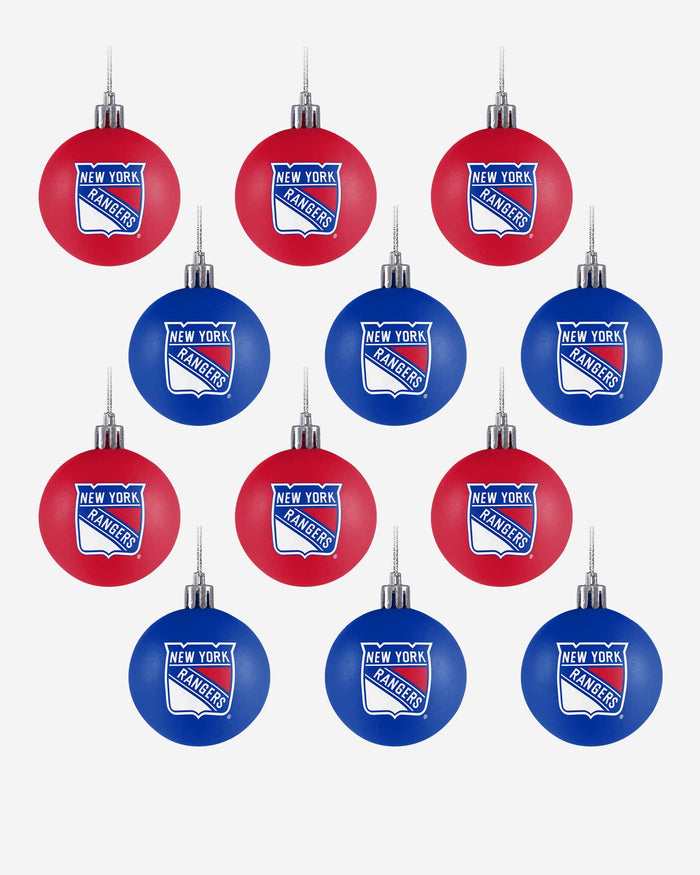 New York Rangers 12 Pack Ball Ornament Set Foco - FOCO.com