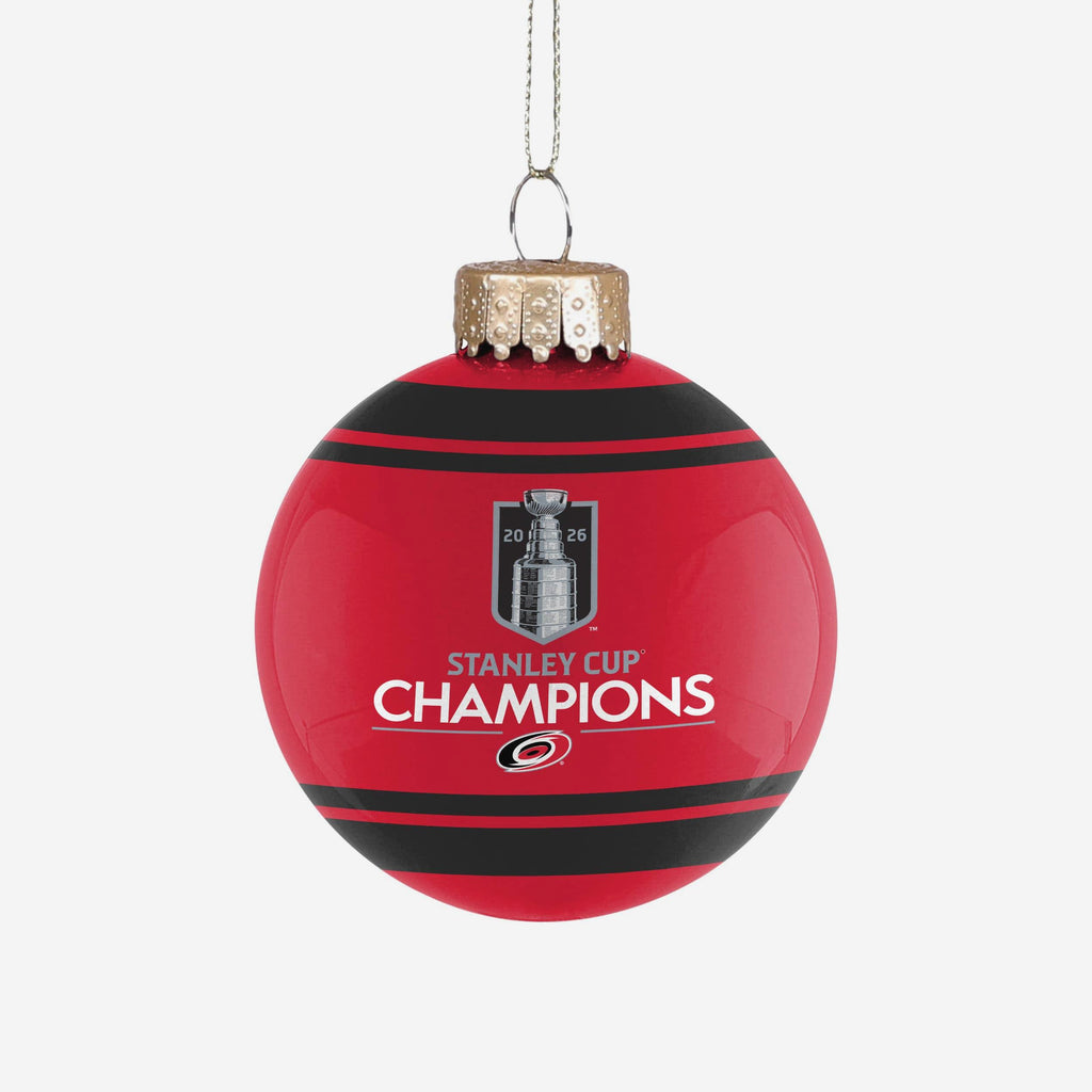 Carolina Hurricanes 2026 Stanley Cup Champions Glass Ball Ornament FOCO - FOCO.com