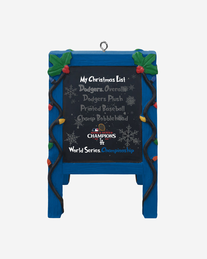 Los Angeles Dodgers 2024 World Series Champions Chalkboard Sign Ornament FOCO - FOCO.com